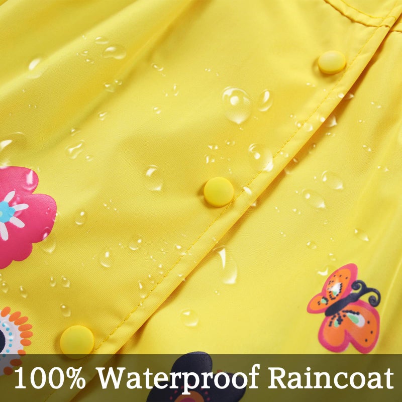 LZH Girl Baby Kid Waterproof Hooded Coat Jacket Outwear Suit Raincoat Hoodies with Pants Yellow 2T(For Age 1-2Y) - Image 3